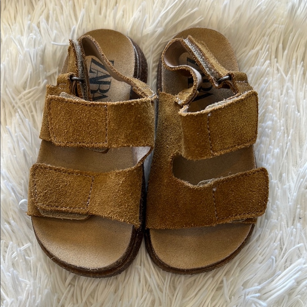 Zara toddler boy Brown Suede Sandals